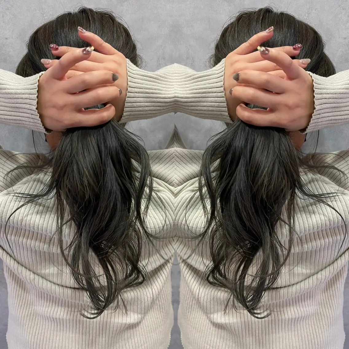 セミロング アッシュ アートディレクター ワダヒサノリのヘアスタイル