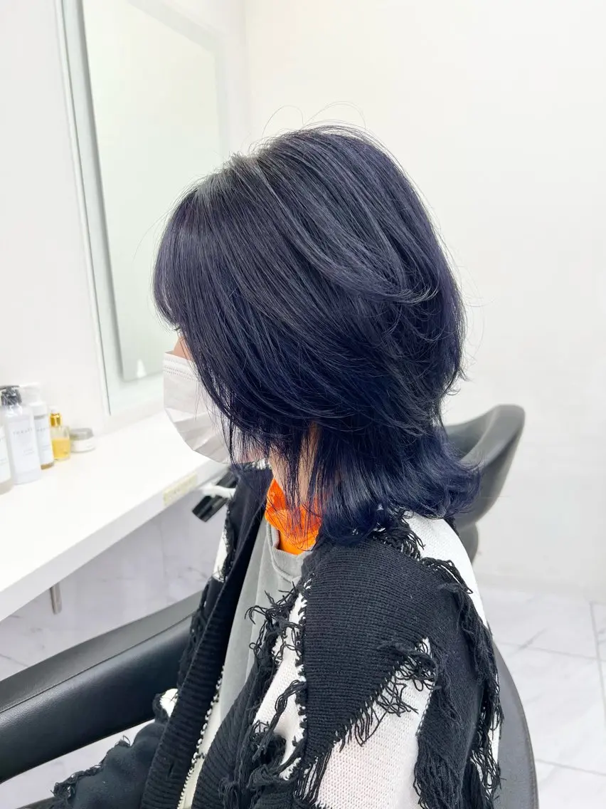 ミディアム カラー パーマ ヘアアレンジ メンズ 上品＆韓国風 🥀海心🥀のヘアスタイル