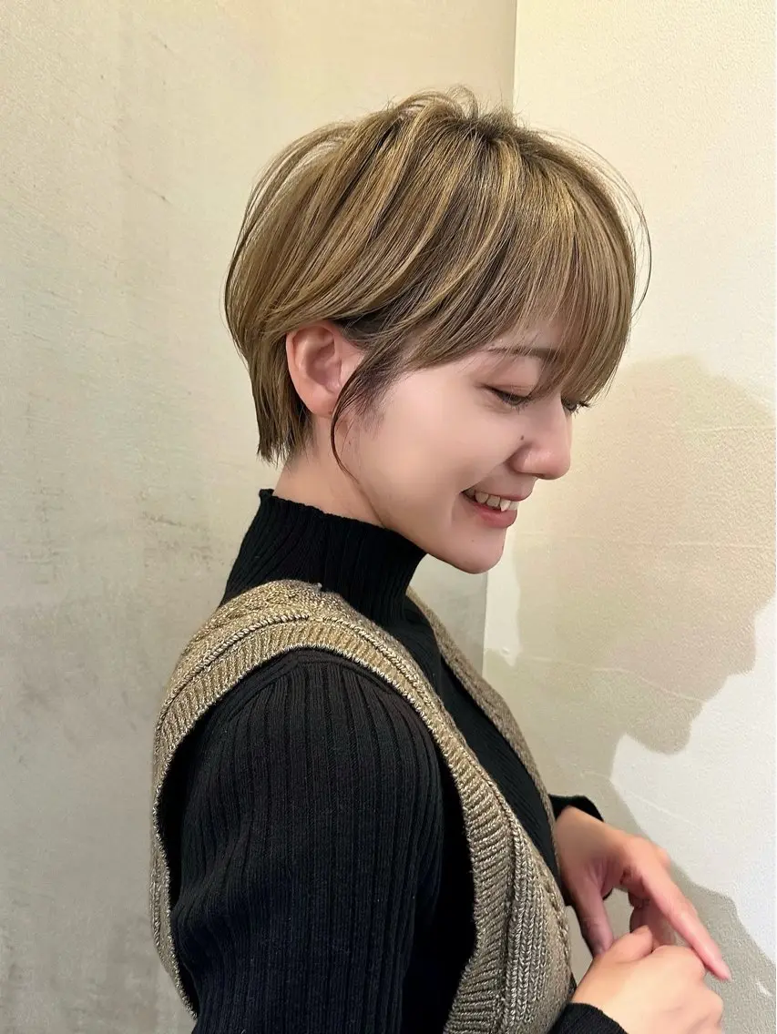 ショート ショートヘア 小顔カット カット ヘアカラー トリートメント ヘッドスパ 縮毛矯正/レイヤー taiga🐯のヘアスタイル