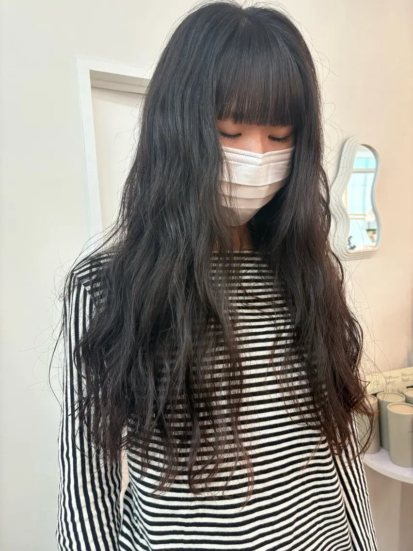 ロング パーマ カット パーマ ichika/福岡 /透明感カラー🤎のヘアスタイル