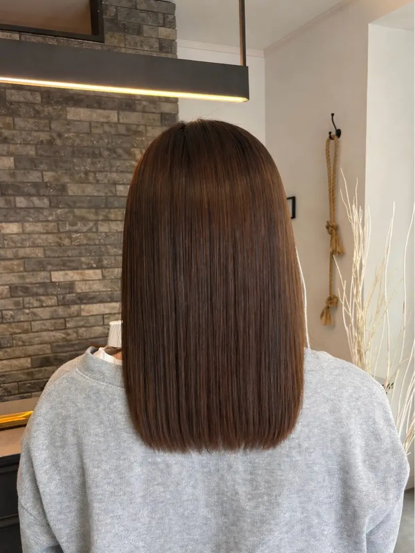 ミディアム ボブ 髪質改善 カット 縮毛矯正 トリートメント Dia  ヤマダ コウヘイのヘアスタイル