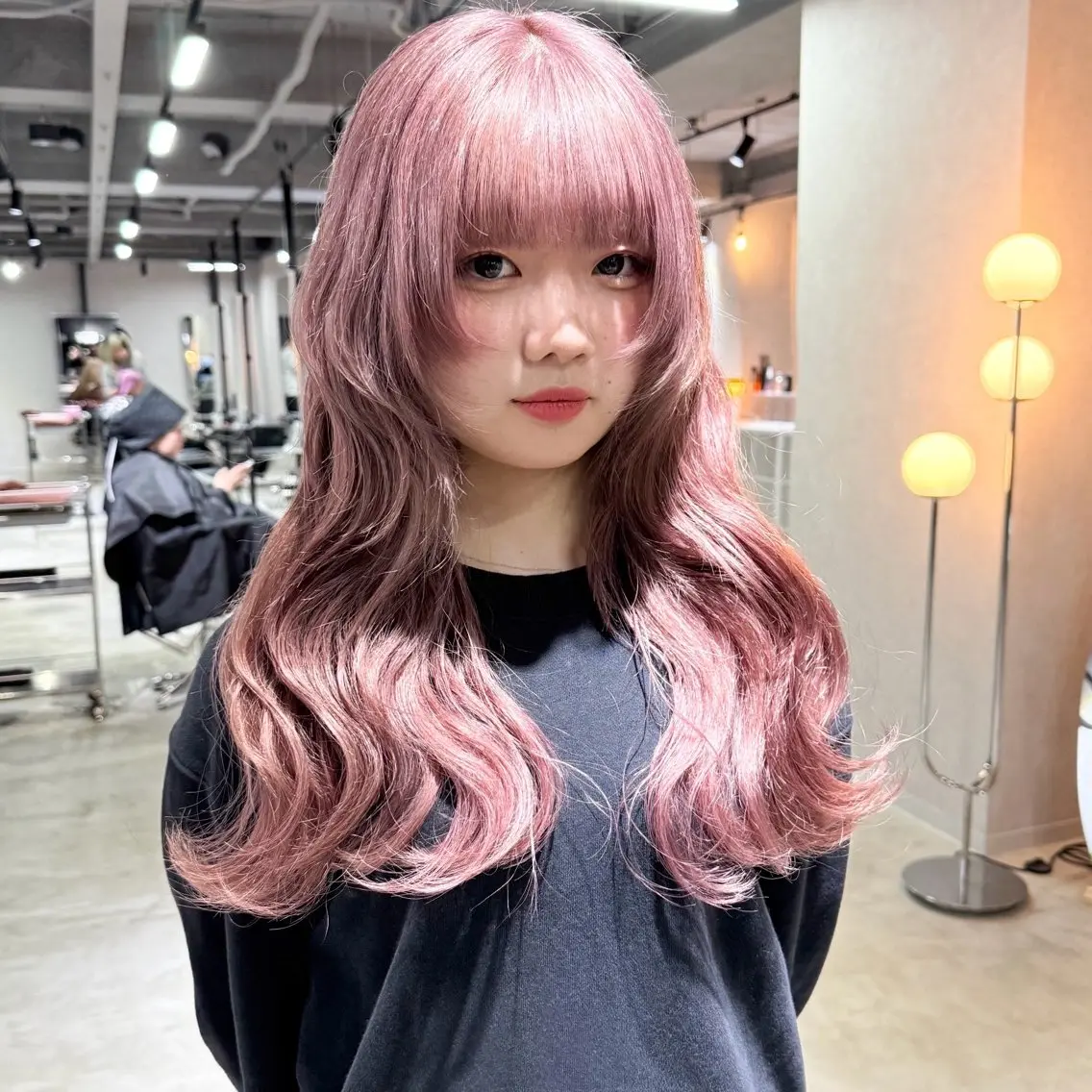 ロング カラー ヘアカラー トリートメント 🎀ミルクティー/暖 色×レイヤー/マリアのヘアスタイル