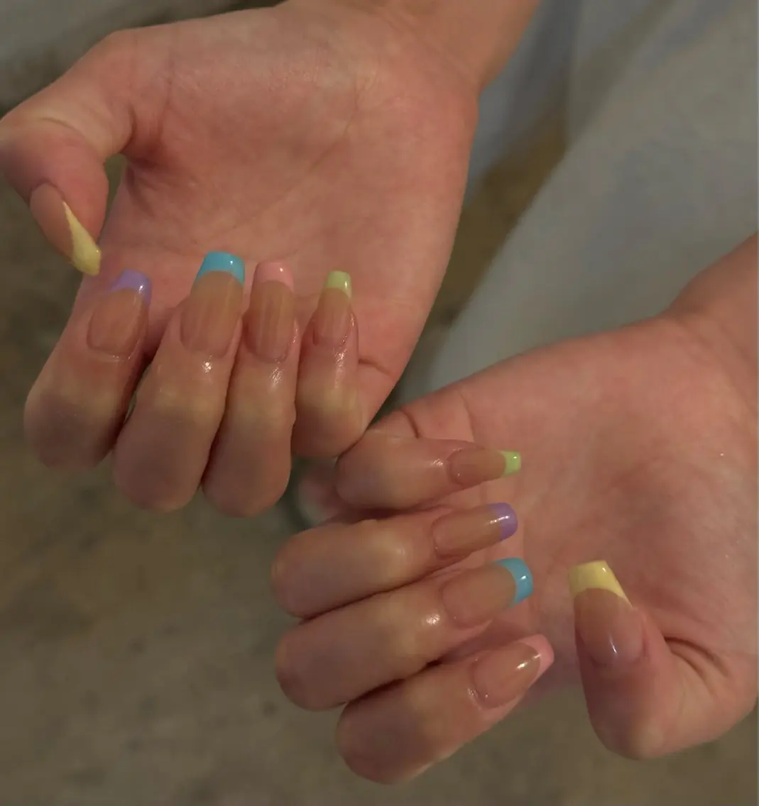 ネイル フレンチネイル 夏ネイル ハンドネイル Nes.nail 那覇松山のネイルデザイン
