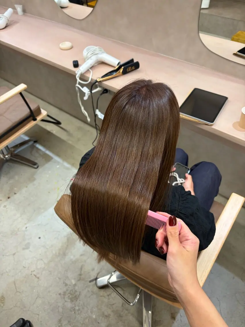 ロング カラー 透明感カラー 髪質改善 カット ヘアカラー トリートメント ひとみ🎀美髪矯正 ×透明感カラーのヘアスタイル
