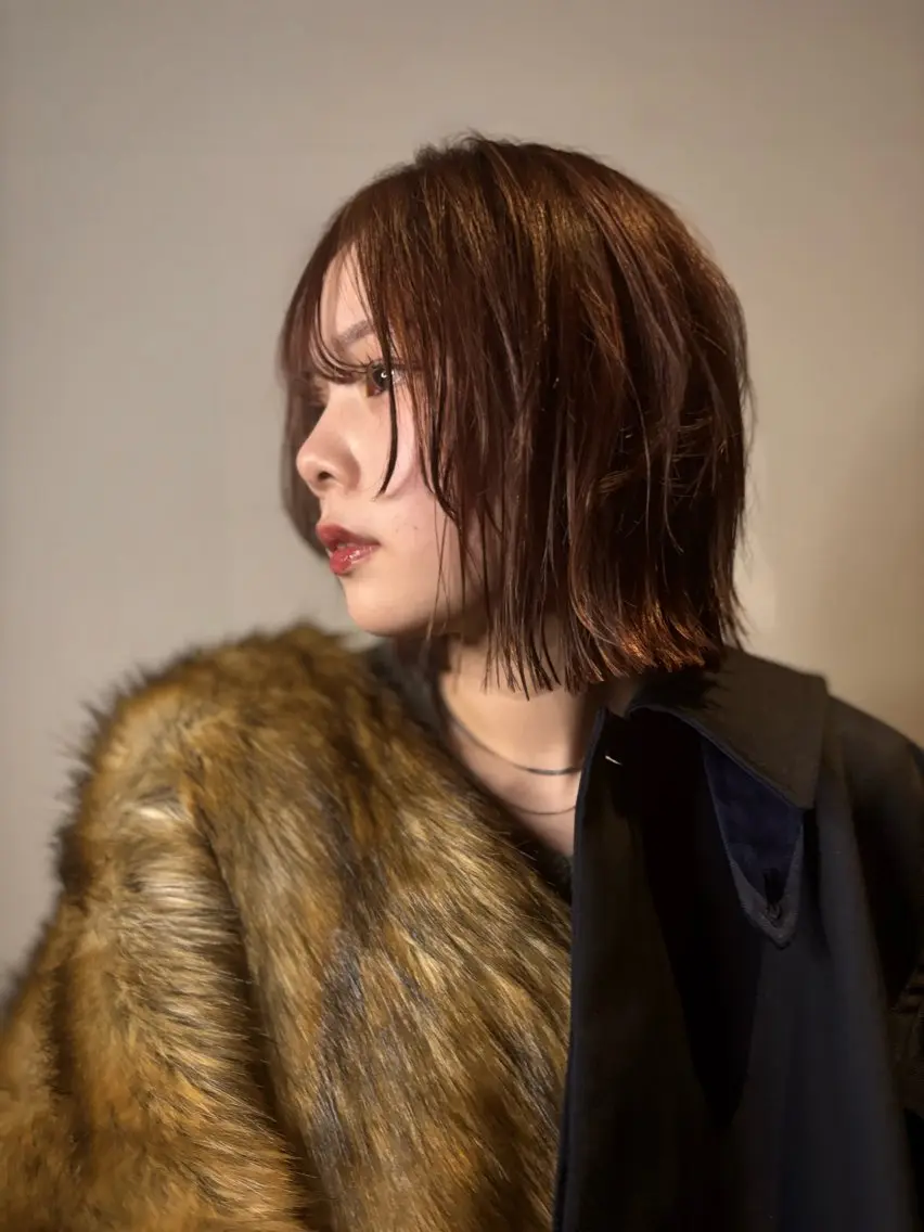 ミディアム カラー ヘアアレンジ ボブレイヤー ボブ レイヤーカット 髪質改善 /ハナオカユウキの眉毛・アイブロウイメージ