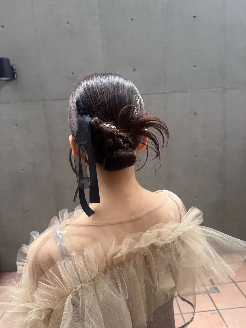 ミディアム ヘアアレンジ ヘアセット 🎗️【ヘアセット 美眉】吉川玲🎗️のヘアスタイル
