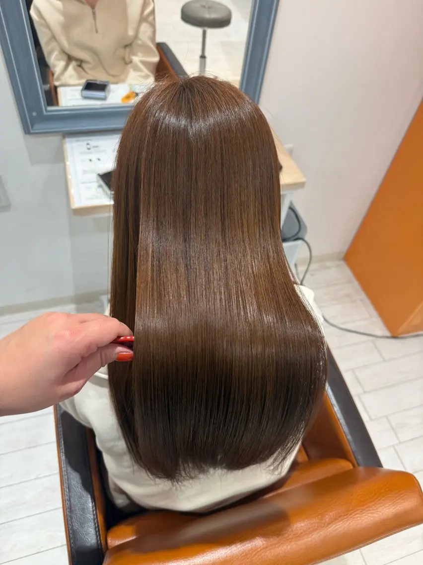 セミロング カット ヘアカラー トリートメント 🍊髪質改善🍊縮毛 矯正🍊濱野紗奈🍊のヘアスタイル