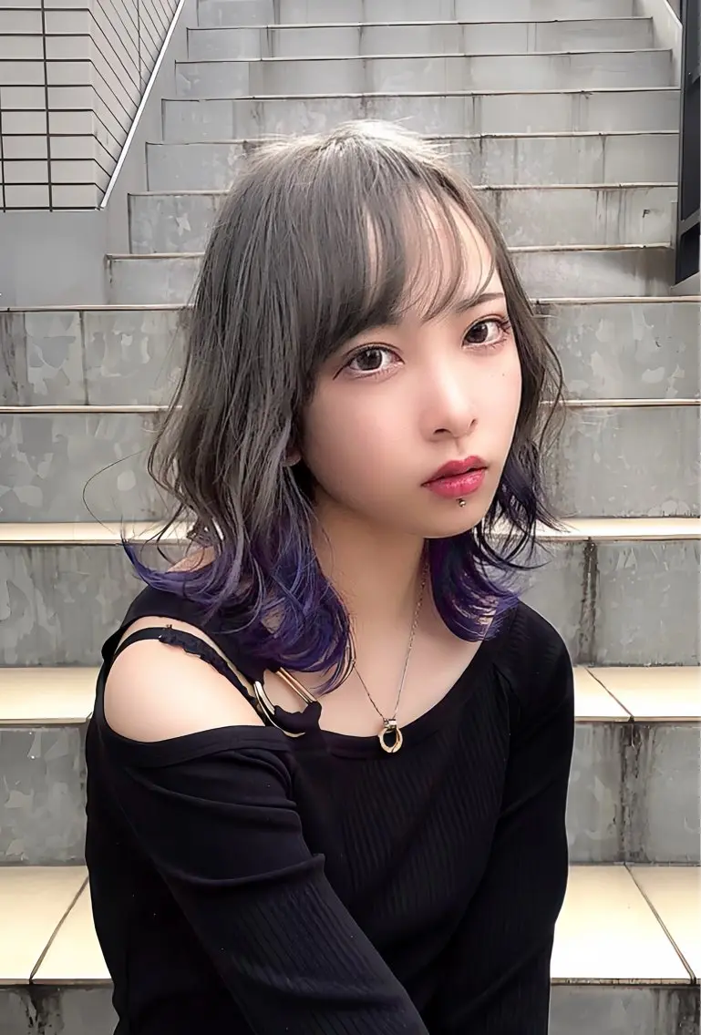 ミディアム カラー ブリーチ ラベンダーカラー ウルフカット ヘアカラー トリートメント 【 DIPTH 】 代表コウキ🥇のヘアスタイル