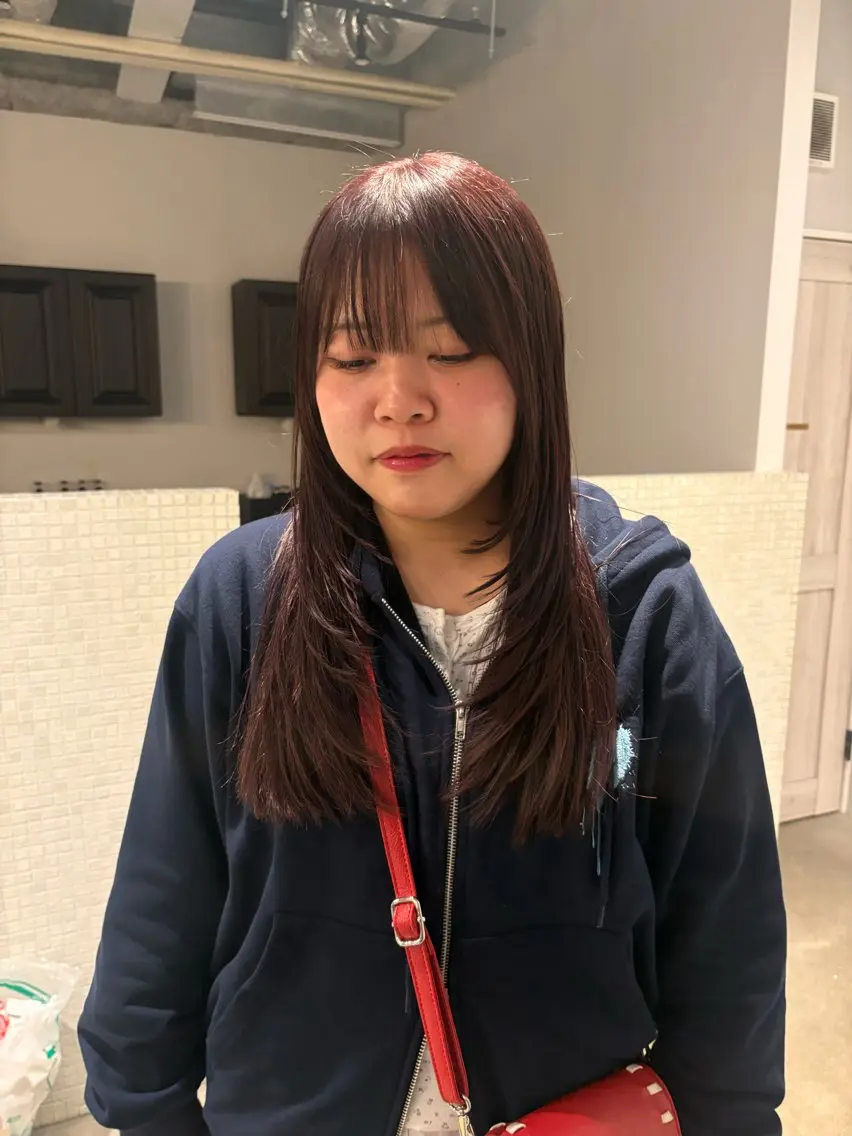 セミロング 無料カットモデル募集 暖色カラー🎀のヘアスタイル