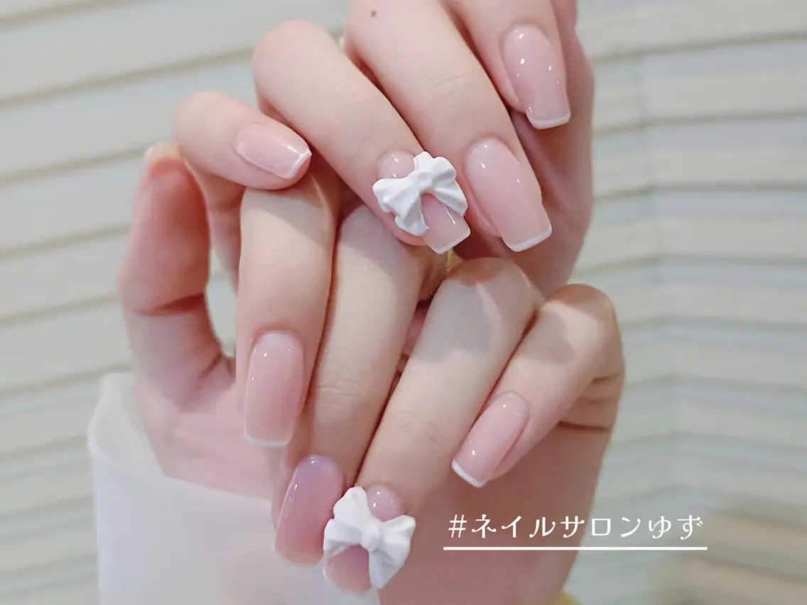 ネイル チークネイル 長さ出し フットネイル ジェルネイル 韓国ネイル ゆず- Nail Salonのネイルデザイン