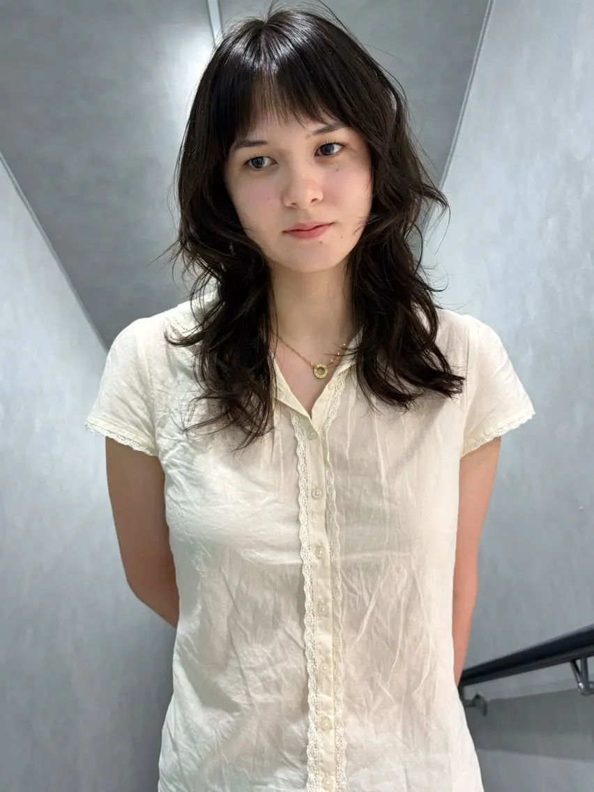 セミロング セミロングパーマ レイヤーカット カット パーマ Kureha/ネイル トレンドヘアのネイルデザイン