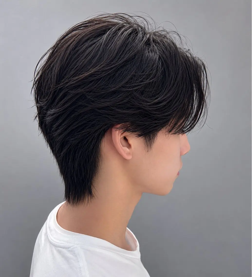 ミディアム メンズ メンズパーマ山内 結稀のヘアスタイル