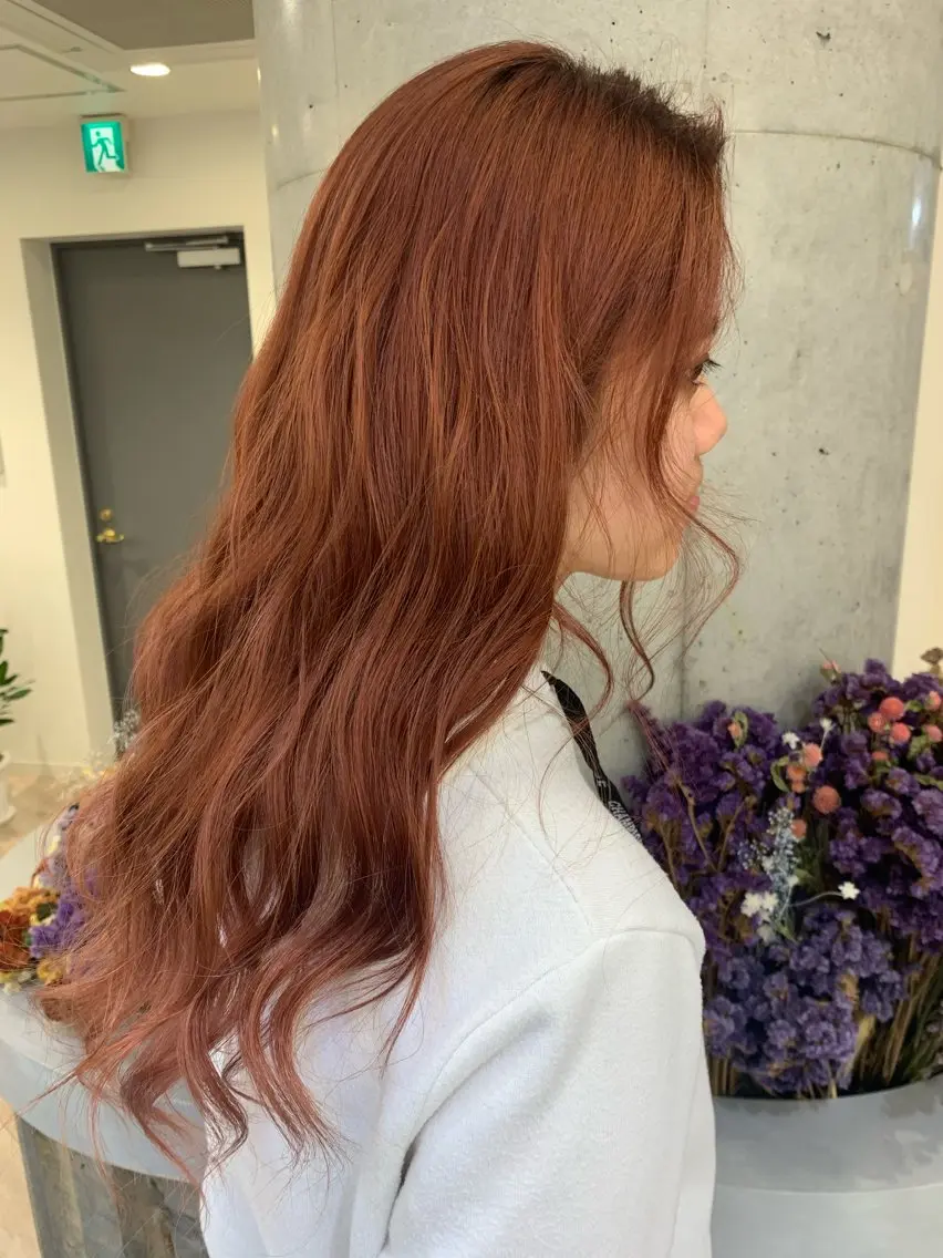 ロング カラー ブリーチ オレンジ ケアブリーチ🌟 ♢WATARU♢のヘアスタイル