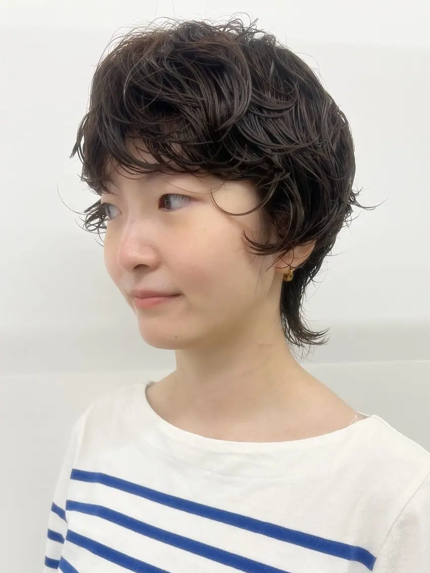 ショート カラー パーマ カット パーマ トリートメント ボブ/パーマ 🐕🦺Nagiのヘアスタイル