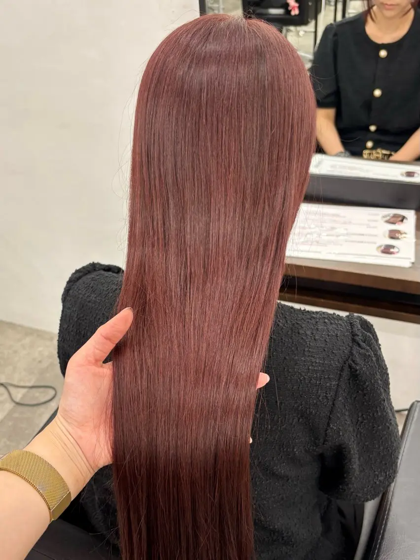 ロング カラー ヘアカラー トリートメント 暖色🍇/透明感/ 髪質改善/YUIKOのヘアスタイル