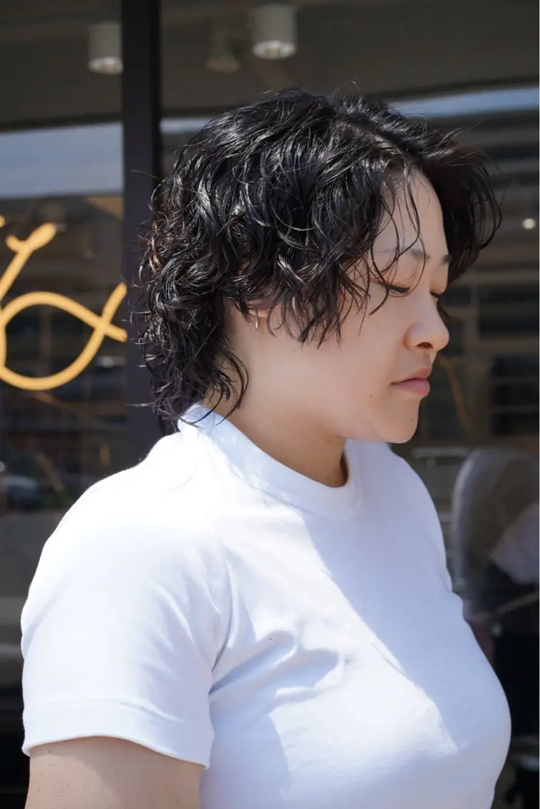 セミロング パーマ セミロングパーマ スパイラルパーマ カット パーマ トリートメント 穐田 司樹のヘアスタイル