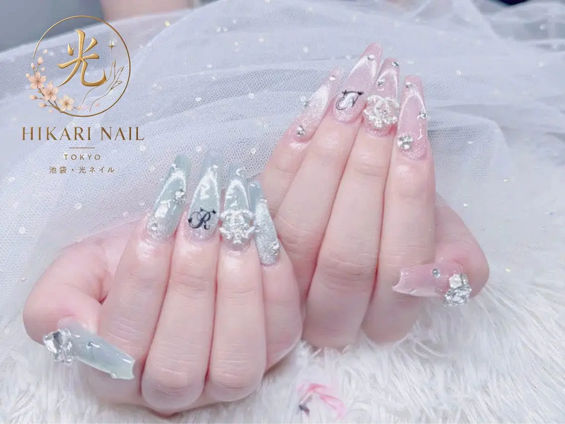 ネイル チークネイル 長さ出し フレンチネイル ガーリー ハロウィン ハンドネイル HikariNail Ikebukuroのネイルデザイン