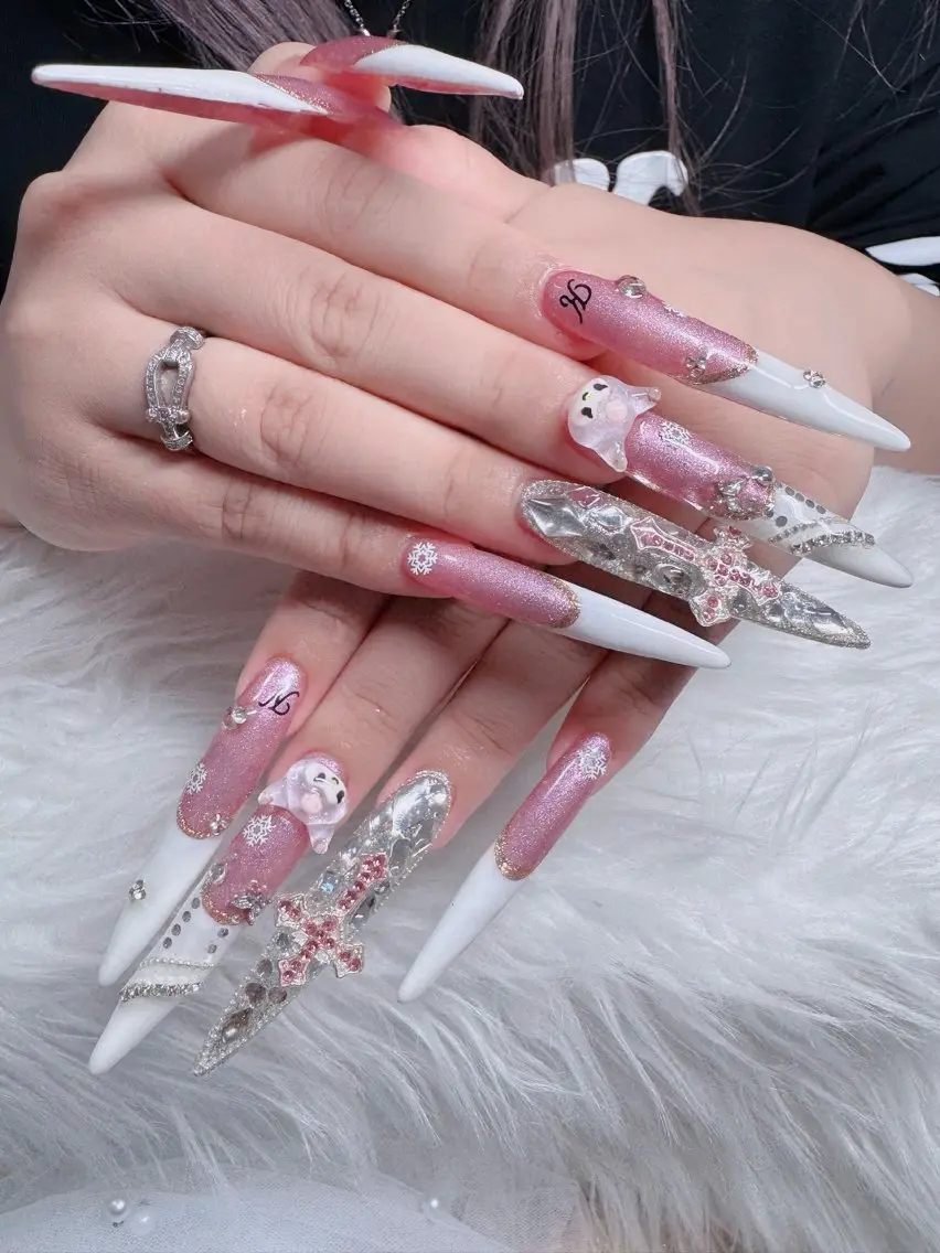 ネイル オーロラネイル フレンチネイル ジェルネイル ハロウィン 韓国ネイル H.baby Nail Salonのネイルデザイン