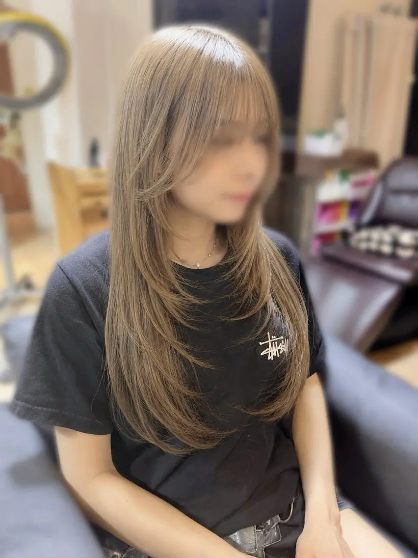 【 ✨人気No.3🥉✨ 】韓国レイヤーカット+透明感カラー+Aujuaトリートメント🌟の写真