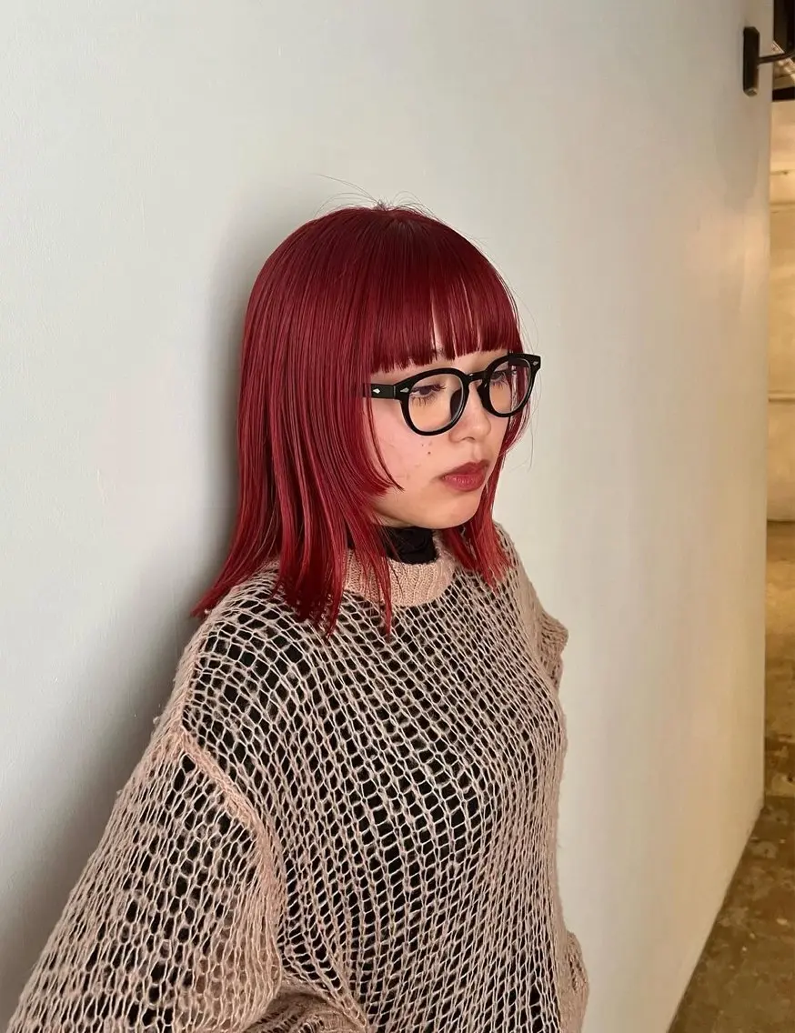 ミディアム カラー ブリーチ カット ヘアカラー さくらい まりこのヘアスタイル