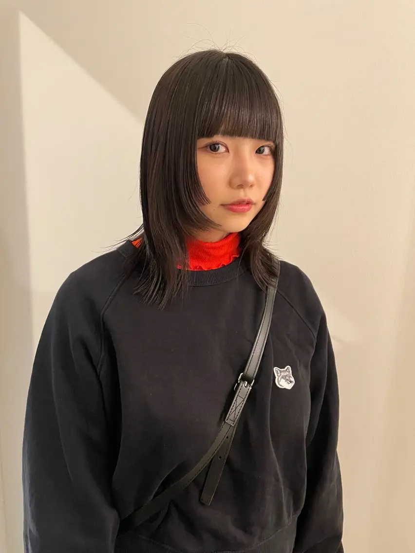ミディアム カラー 似合わせカット カット 渋谷 留菜のヘアスタイル