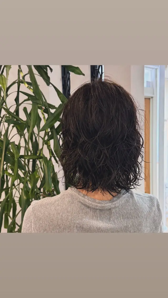 ミディアム パーマ カット パーマ パーマモデル募集中 渥美翔人のヘアスタイル