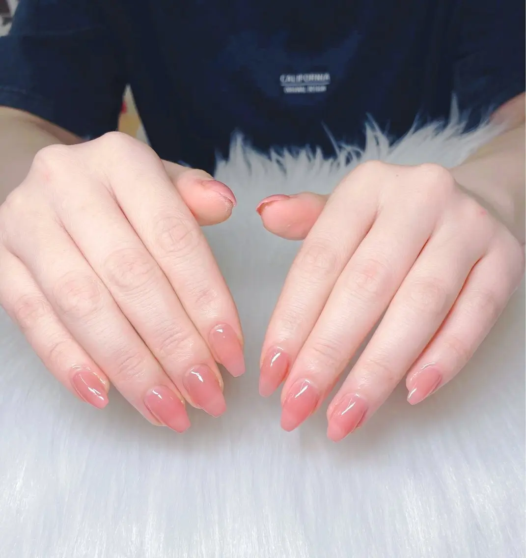 ネイル チークネイル ジェルネイル ガーリー 韓国ネイル ピンク ハンドネイル GOHOUBI Nail 心斎橋店のネイルデザイン