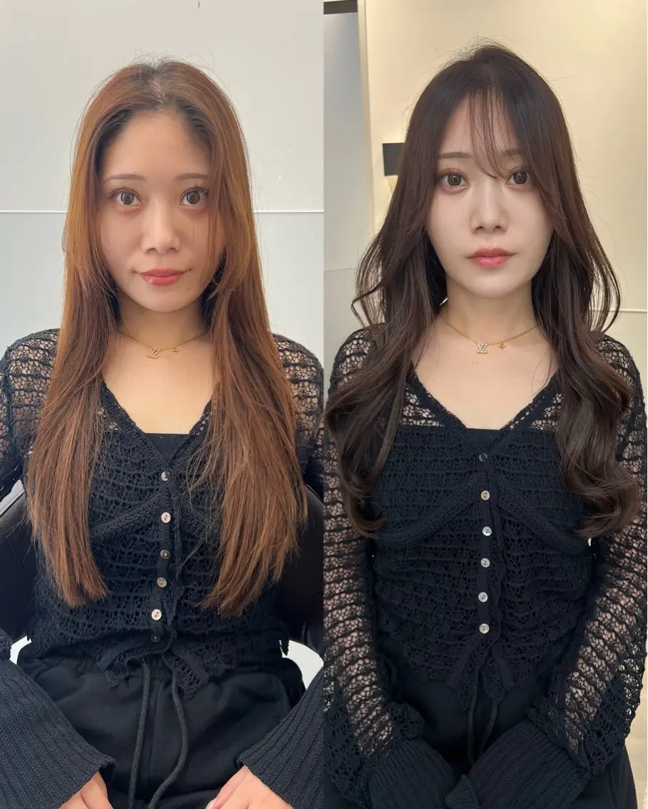 セミロング 韓国風ヘア レイヤーカット 峠 祐樹のヘアスタイル