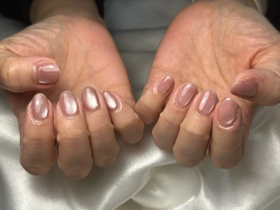 ネイル オーロラネイル 桜ネイル フラワーネイル フットネイル フレンチネイル ハンドネイル kiki nail たまプラーザのネイルデザイン