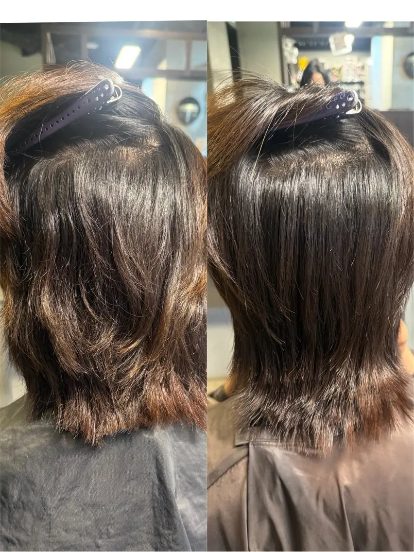 パーマ メンズ ストレートパーマ カット 縮毛矯正 メンズ特化美容師/栄 /本間さつきのヘアスタイル