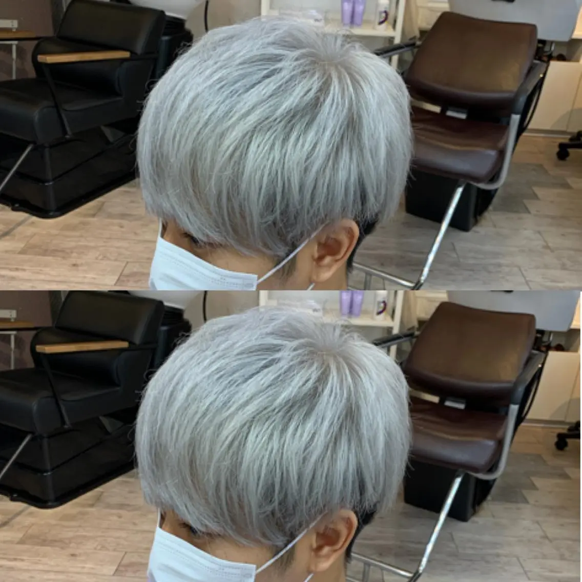 ショート カラー メンズ メンズブリーチ ブリーチ シルバー ホワイトシルバー メンズ専門店 店長 小柳 裕夢のヘアスタイル