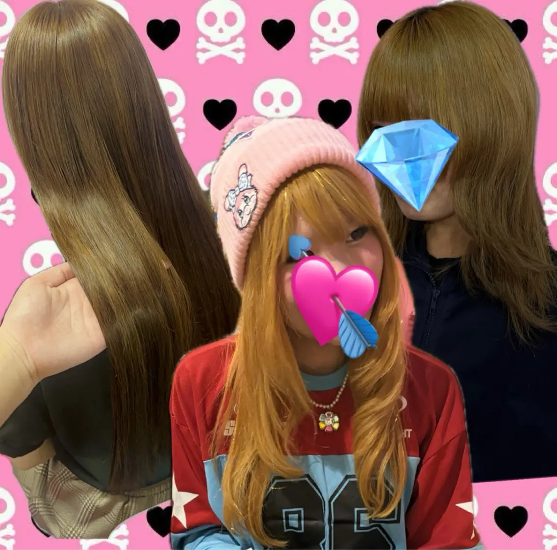 カラー ブリーチ ブラウンカラー ヘアカラー Miju💖派手髪/ ティンセル/エクステのヘアスタイル