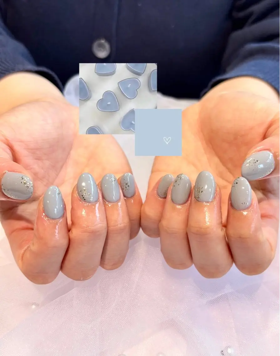 ネイル ブルー ハンドネイル S. YUIのネイルデザイン