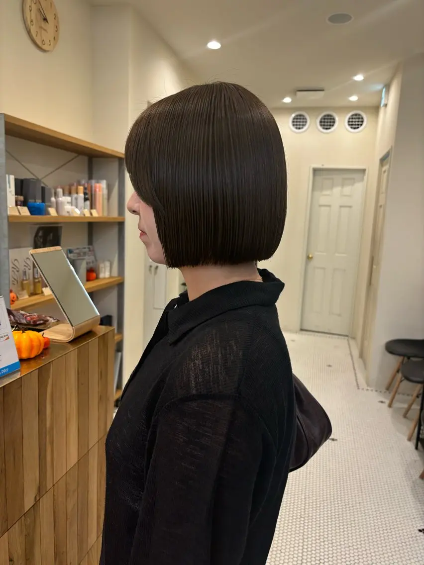ミディアム カラー ベージュカラー オリーブベージュ ボブ ヘアカラー トリートメント 🐰メンズカット 募集中/ゆな🐰のヘアスタイル