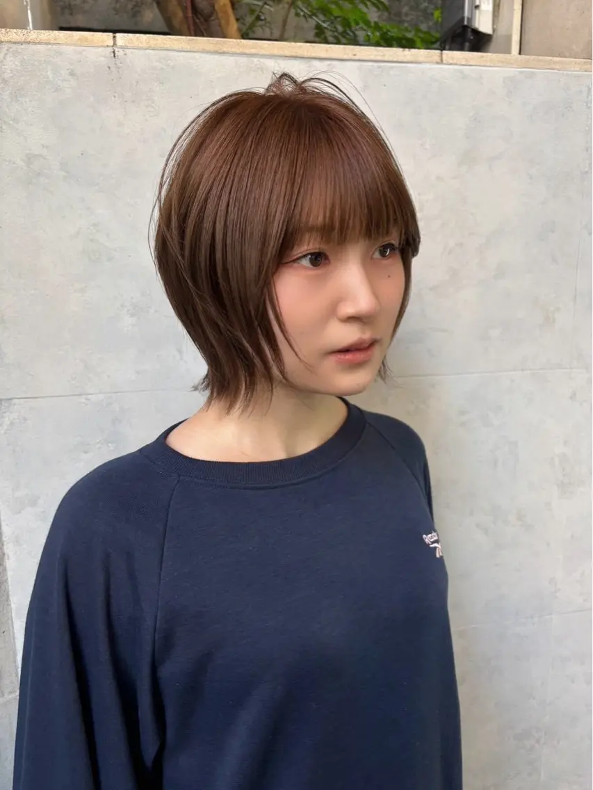 ミディアム カラー カット ヘアカラー ボブ×レイヤーカット 透明感カラー/Fuuのヘアスタイル