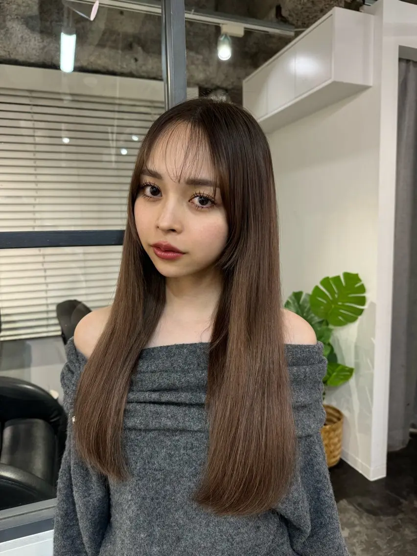 ロング カラー ハイトーン&髪質改善 &韓国エクステ🤎のヘアスタイル