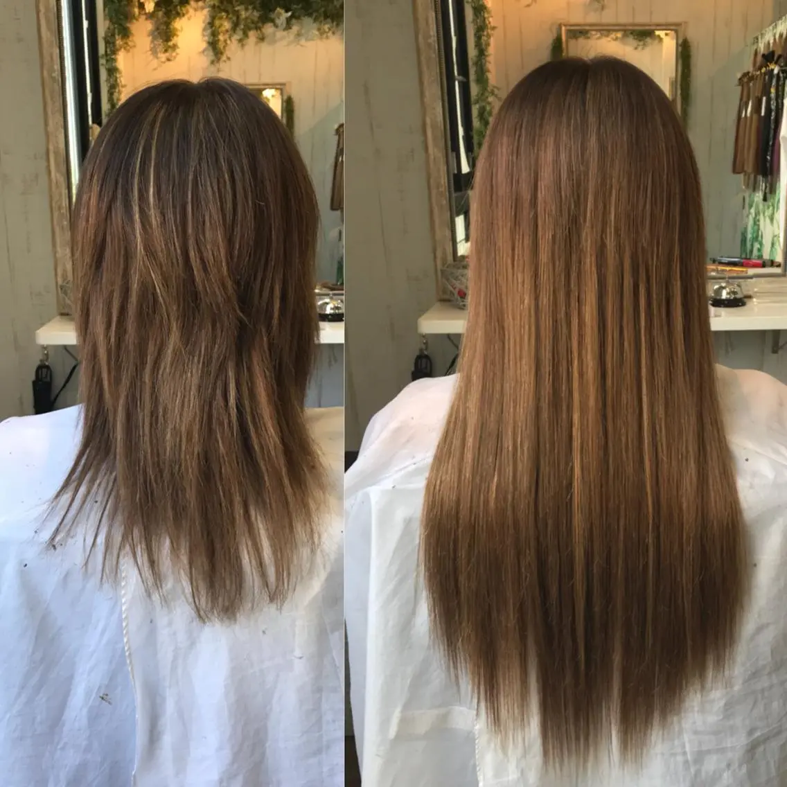 カラー ロング ヘアアレンジ 大阪レミーエクステ チビ編み込みのヘアスタイル
