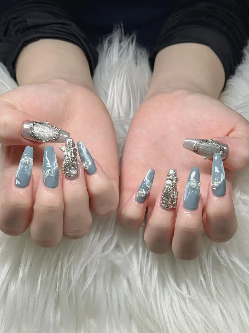 ネイル 長さ出し グラデーション 卒業式 キラキラネイル マグネットネイル ハンドネイル Lee Nailsのネイルデザイン