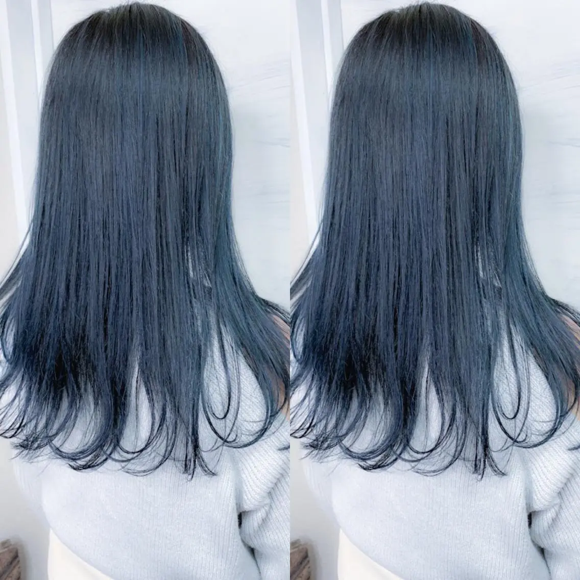 セミロング カラー ブリーチ ブルーカラー ハイライトカラー ハイライト ヘアカラー BOX mico.のヘアスタイル