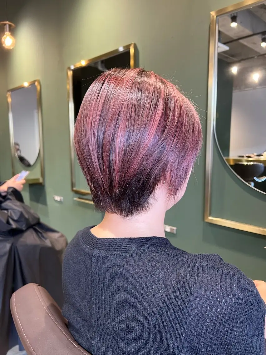 ショート カラー ベージュカラー ピンクカラー ピンクベージュ ヘアカラー トリートメント ヘッドスパ カラースペシャリスト しょう🧑🏼🎨のヘアスタイル