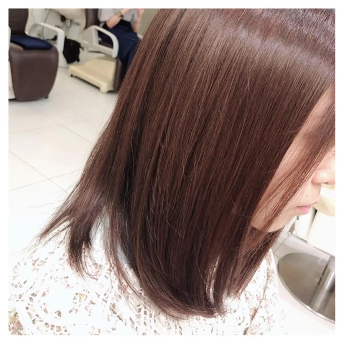 カラー ピンクカラー バイオレットカラー 縮毛矯正 守主 晴香のヘアスタイル