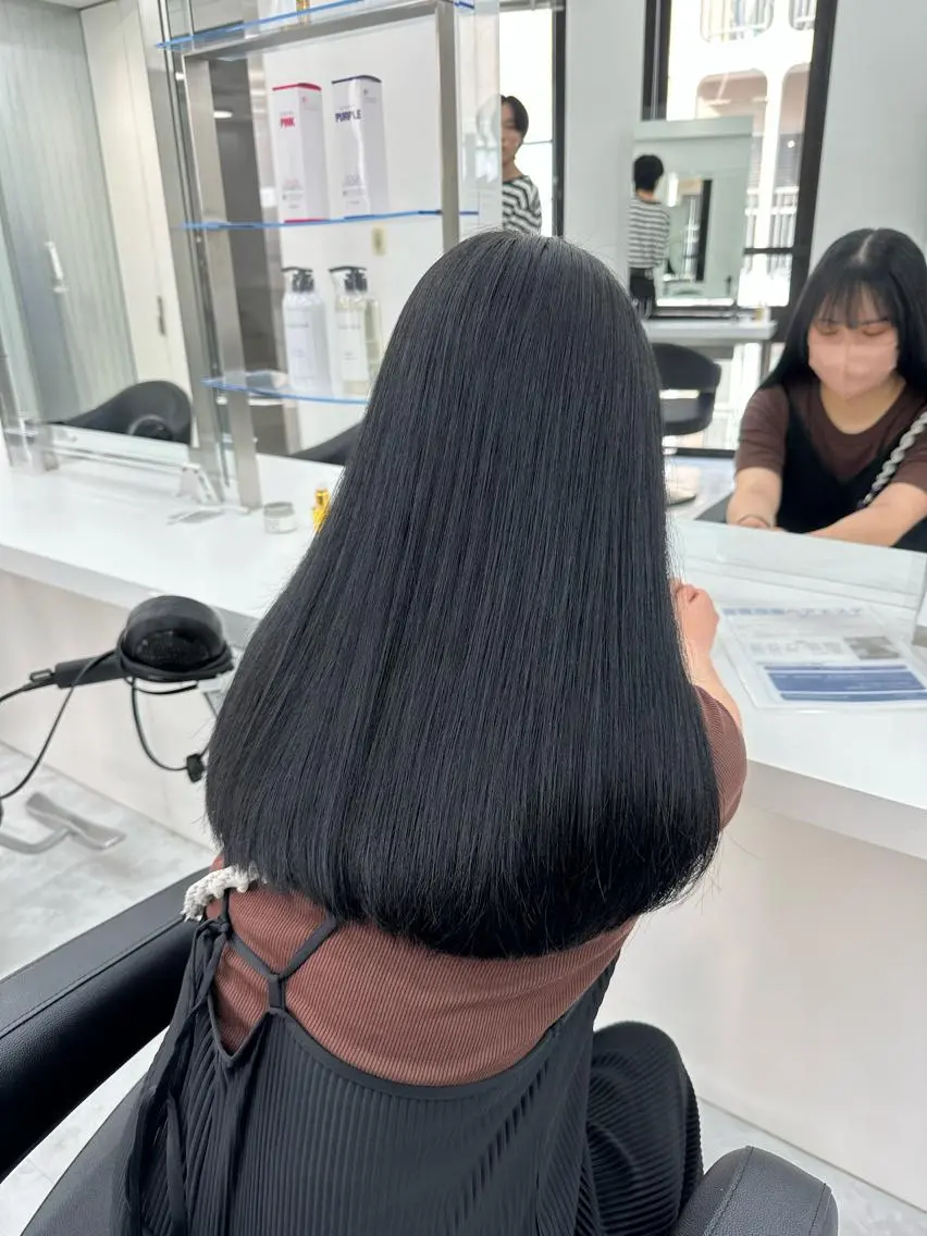 💠【就活・学生向け】💠黒染めしない韓国風暗髪カラー➕オリジナルトリートメント➕炭酸spaの写真