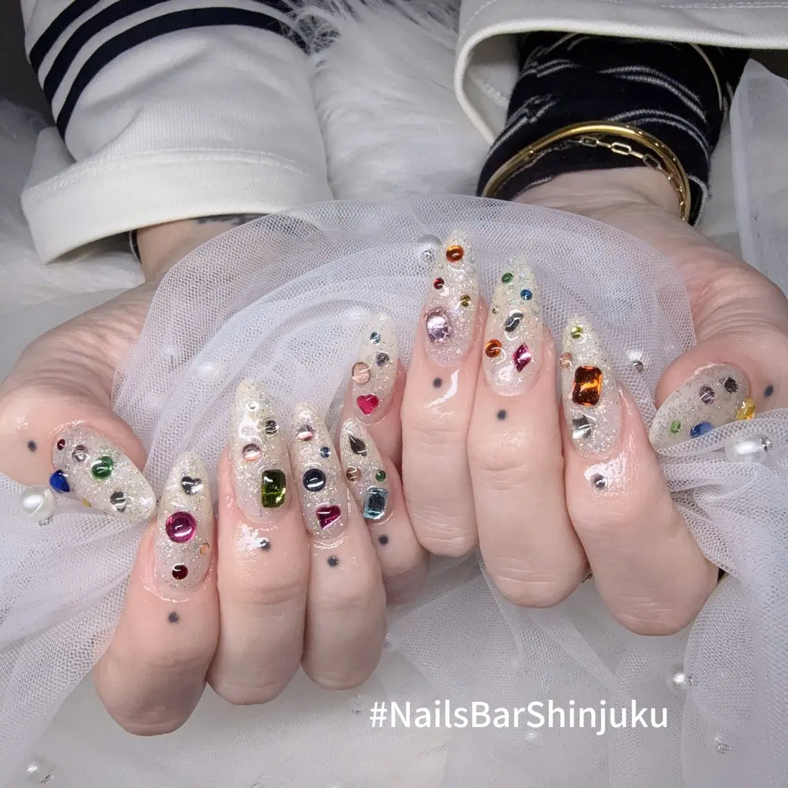 ネイル 長さ出し フレンチネイル ジェルネイル 韓国ネイル ロングネイル NAILS BAR SHINJUKUのネイルデザイン