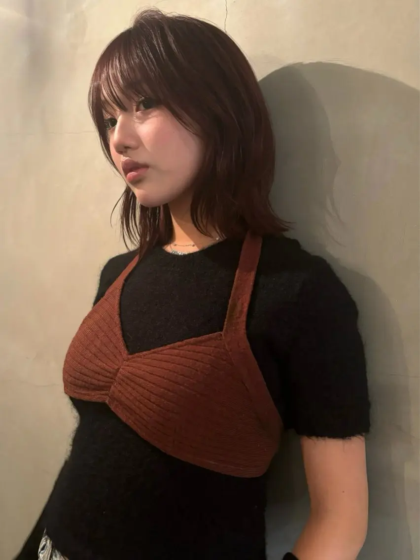 ミディアム カラー ボブレイヤー ボブ レイヤーカット カット ヘアカラー 林　蓮/レイヤー /透明感カラーのヘアスタイル