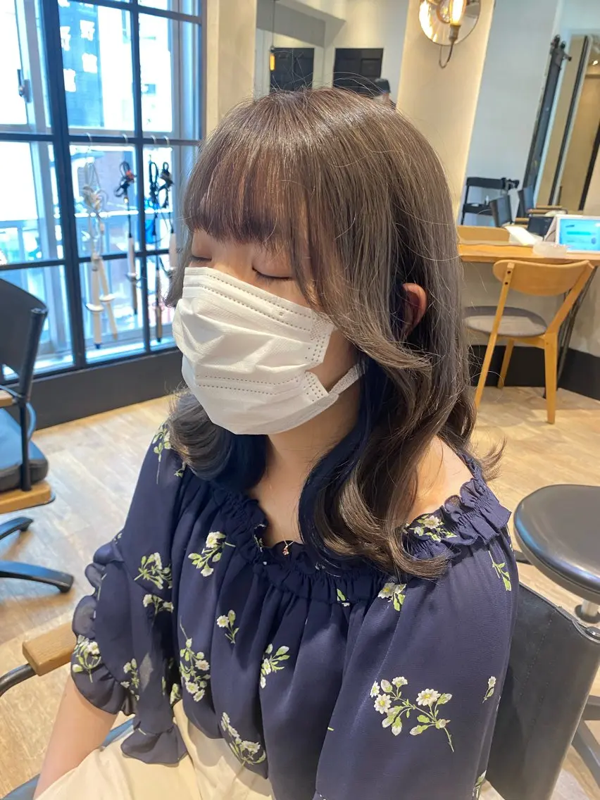 セミロング ヘアアレンジ 新宿/顔周りカット +レイヤー=しずく♩のヘアスタイル