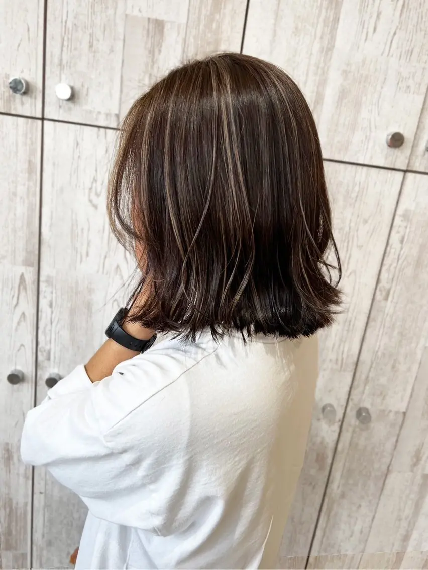 ミディアム ヘアカラー 原田 英希のヘアスタイル