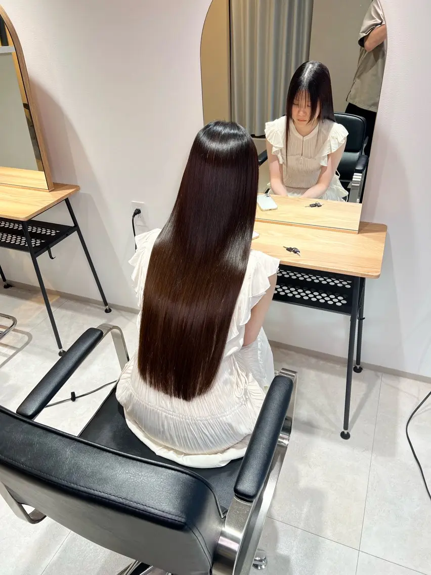 ロング カット 縮毛矯正 トリートメント 💫西村一真💫髪質 改善/透明感カラーのヘアスタイル
