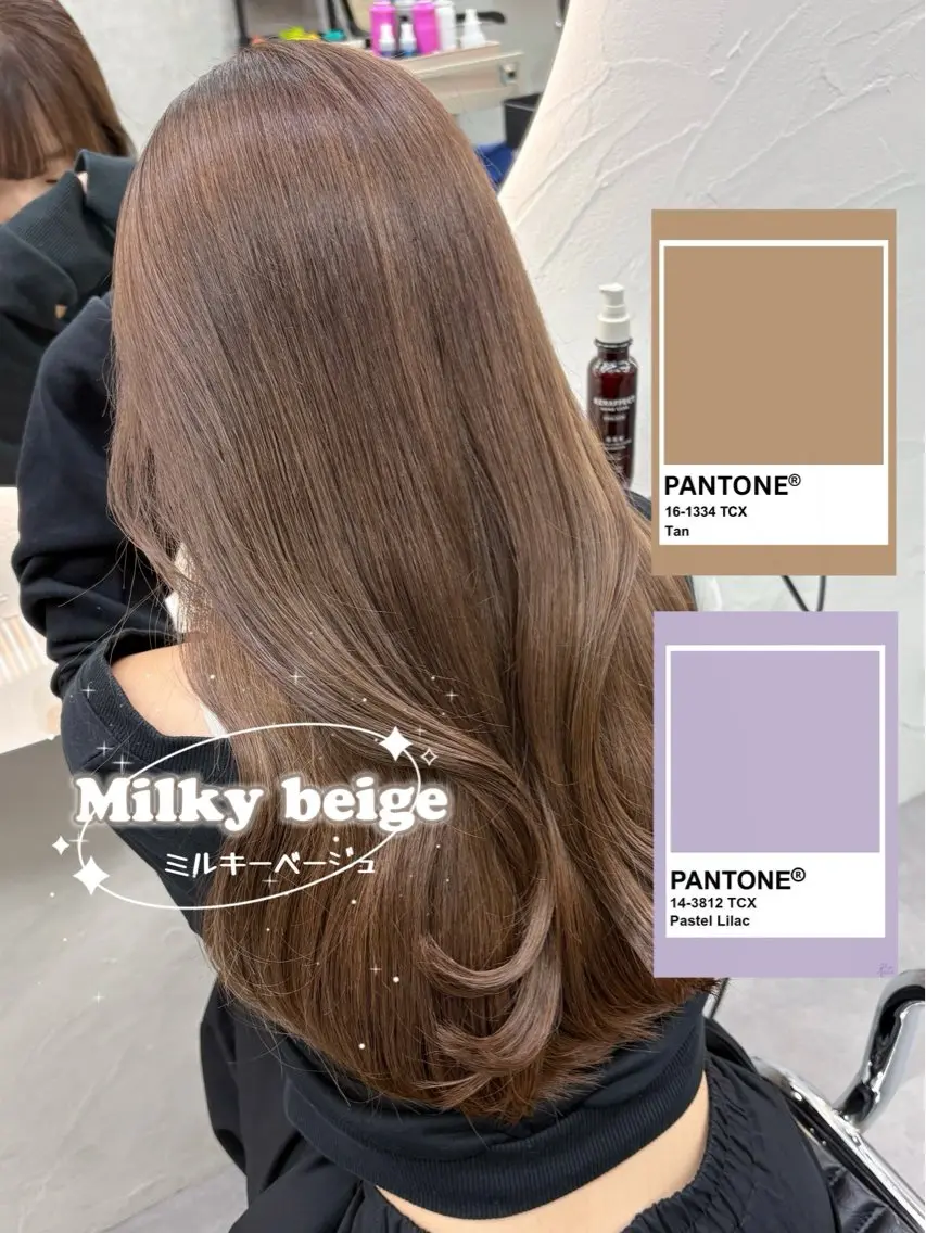 カラー ベージュカラー ミルキーベージュ Hz/ヘルツ SHIHOのヘアスタイル