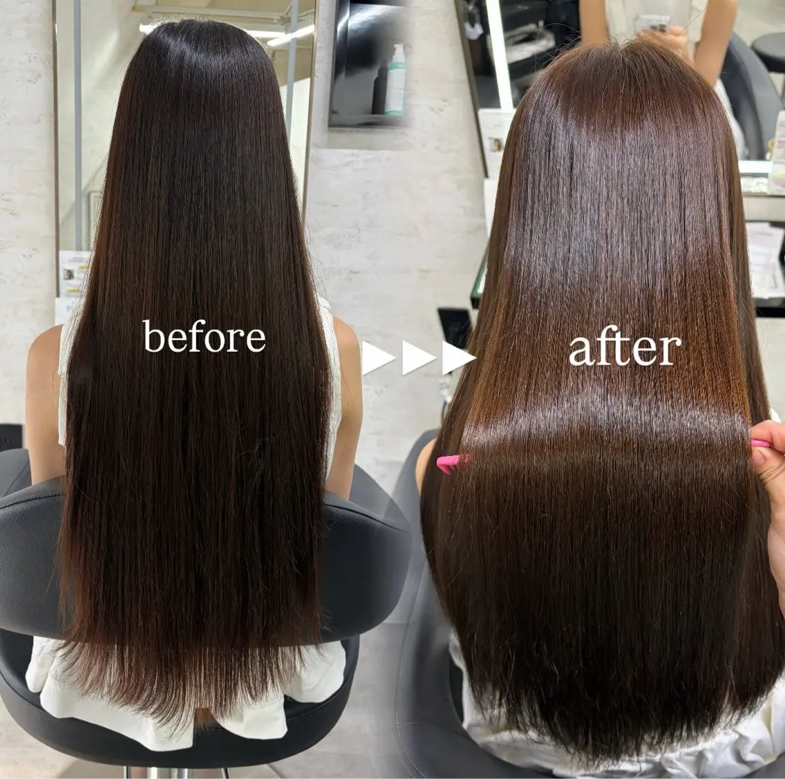 ロング カット ヘアカラー トリートメント 縮毛矯正🎀髪質改善 の専門家tomonaのヘアスタイル