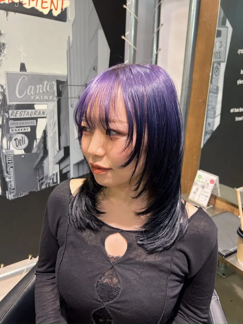 ミディアム カラー ハイレイヤー レイヤーカット 透明感カラー/レイヤ ーhinata.のヘアスタイル